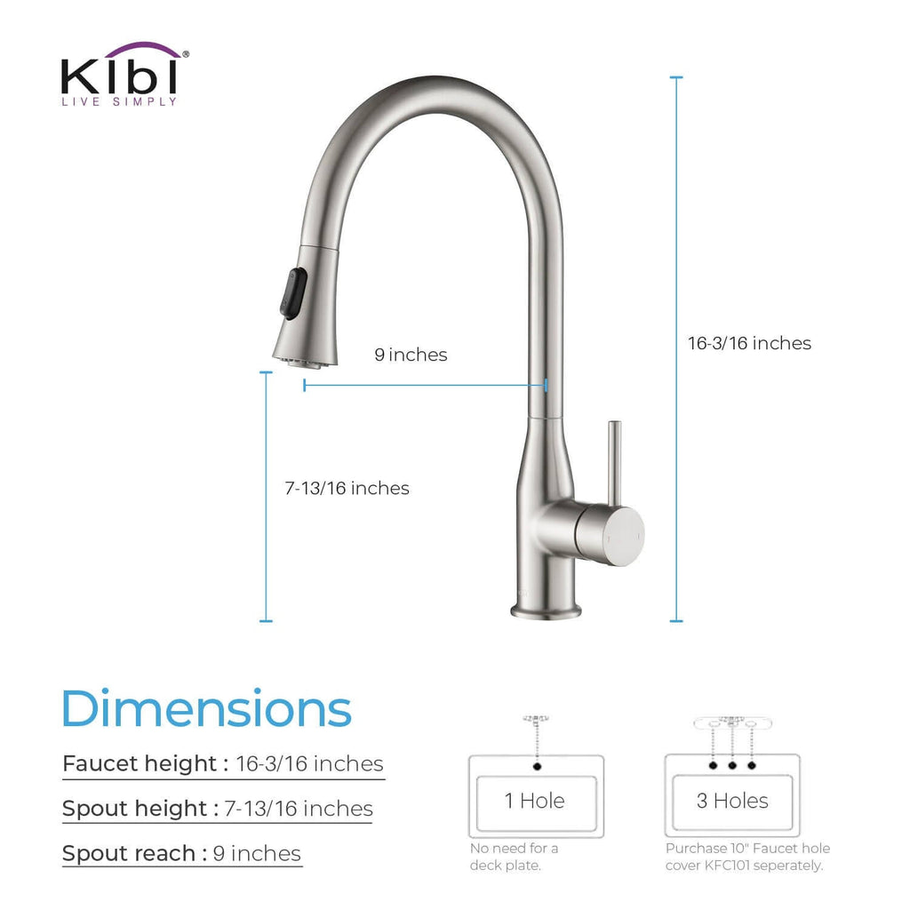 Chrome Pull Out Single Level Kitchen Faucet with Sprayer and Soap Dispenser F4931