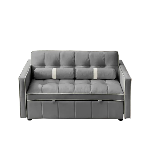 55.5" Pull Out Sleep Sofa Bed 2 Seater Loveseat Couch K229550