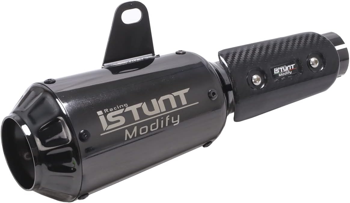 Motorcycle Exhaust System Tail Pipe Muffler Tube with Carbon Fiber Protector Heat Shield T8550