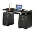 Espresso Writing Desk with Drawers & File Cabinet N32713
