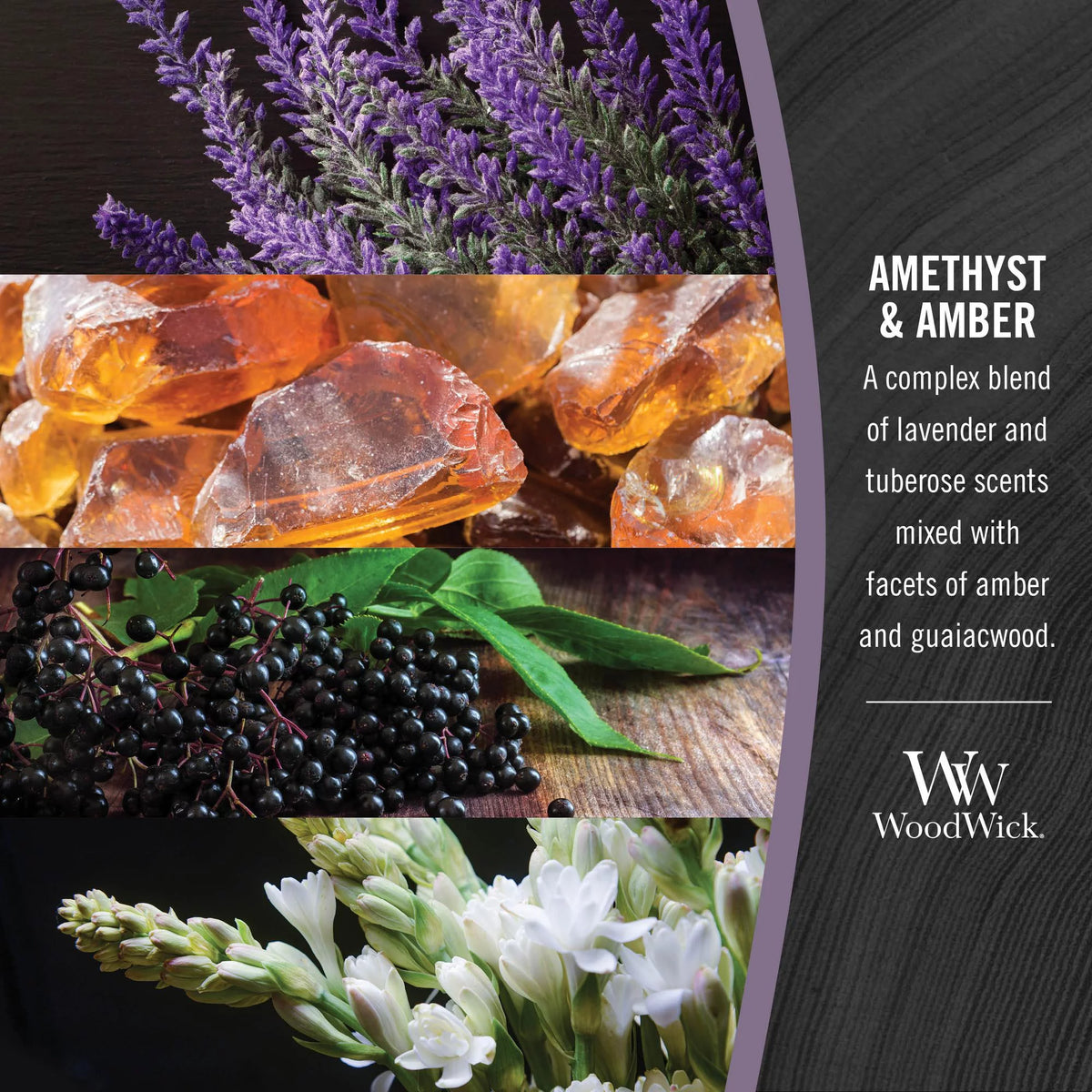 Amethyst & Amber Ellipse Candle L57129