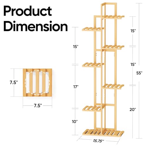 6 Tier 7 Potted Bamboo Plant Stand K7150