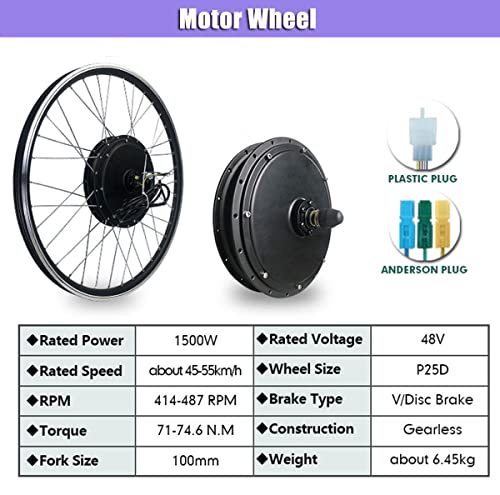 48V 1000W Front Motor Electric Bike Conversion Kit with KT-LCD6 Display C123