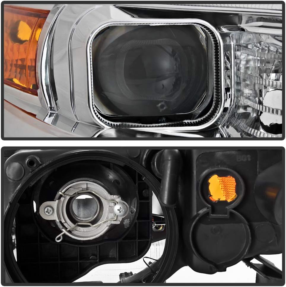 LED Tube Projector Headlights Chrome Housing N3310