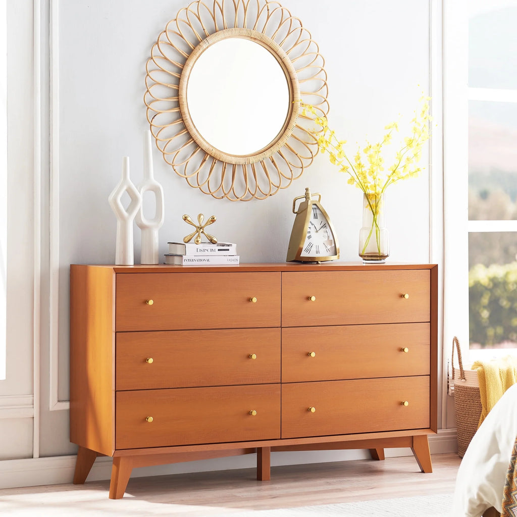 Mid Century Modern 6 Drawer Dresser E34382