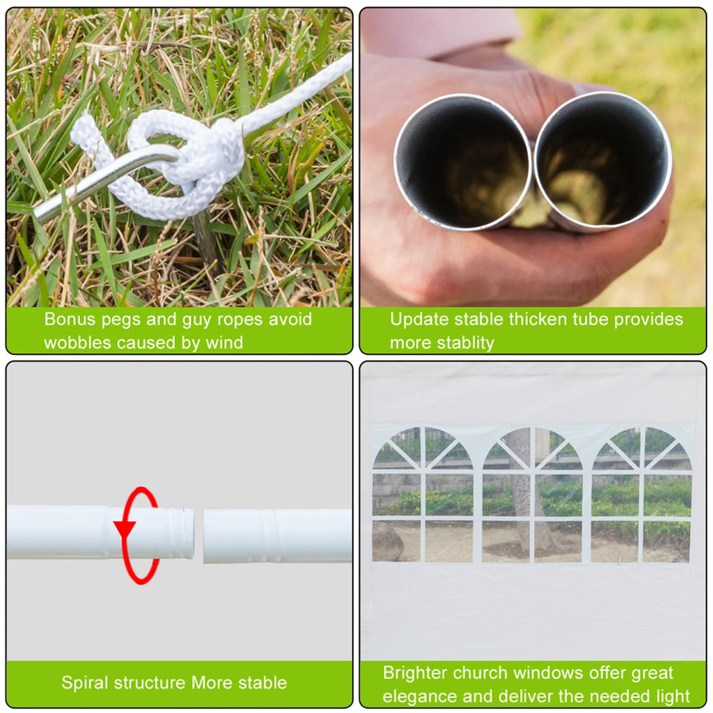 3 x 3m White Waterproof Tent Z702619