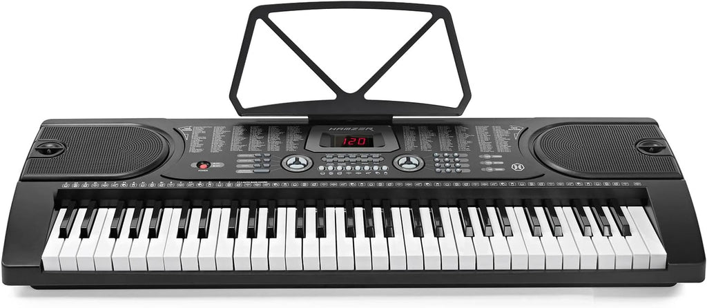 61-Key Portable Electronic Keyboard Piano with Stand, Stool, Headphones, Microphone & Sticker Sheet Y8101