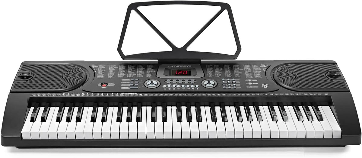 61-Key Portable Electronic Keyboard Piano with Stand, Stool, Headphones, Microphone & Sticker Sheet Y8101
