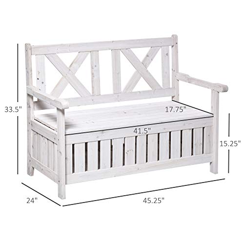 Wooden Storage Bench with Storage Box P4389