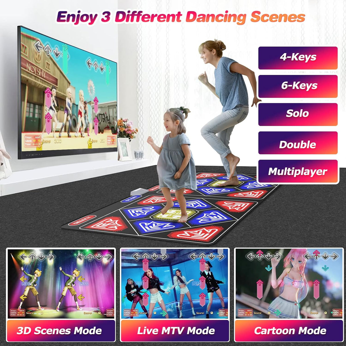Wireless Electronic Musical Dance Floor Mats with Rechargeable Host & Remote Controller X3281
