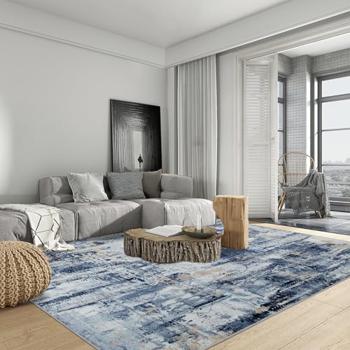 9x12 Washable Abstract Area Rug B460451
