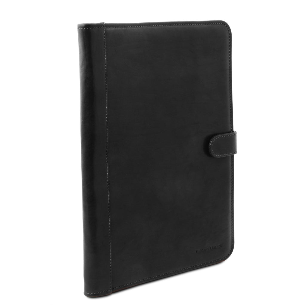 Brown Leather Document Case with Button Closure S5065