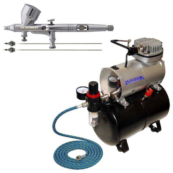 0.2 0.3 0.5 Fine Detail Dual-Action Gravity Airbrush Kit Tank Air Compressor C68871