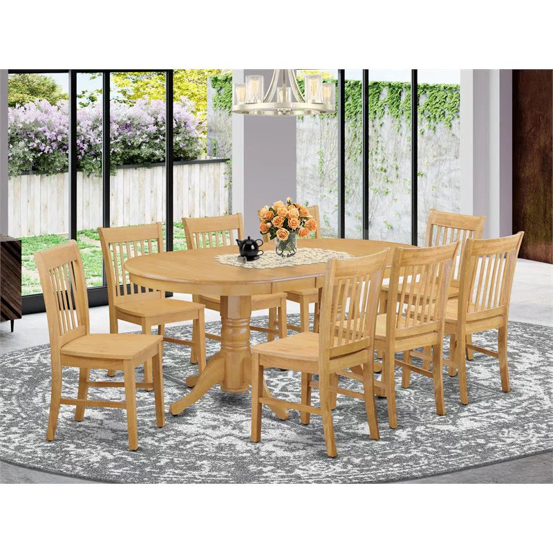 9-piece Oak Wood Dinette Set Q339635