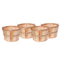 Handcrafted Poplar Wood Bushel Baskets with Wire Handles, Set of 4 H220027