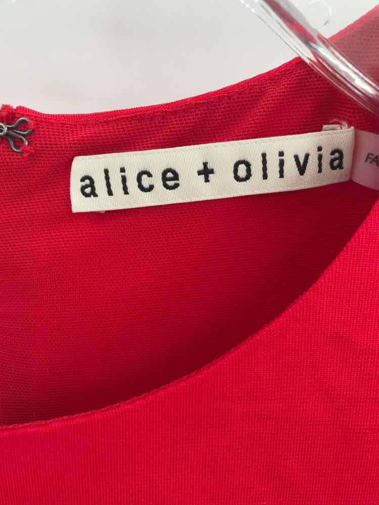 Red Size 8 Knee Length Short Sleeve Dress K1879