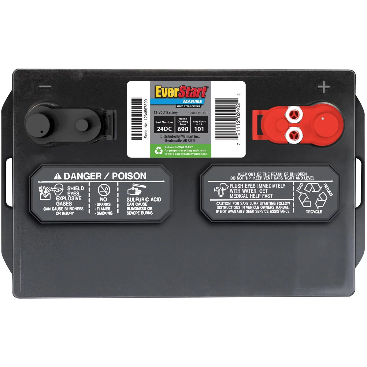 Lead Acid Marine & RV Deep Cycle Battery Group Size 24DC 12 Volt 690 MCA V70054
