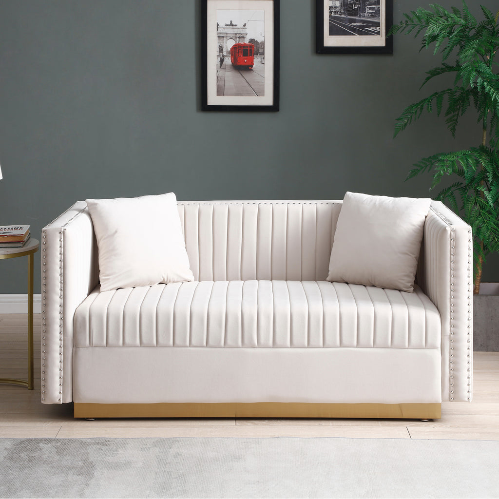 Tufted Velvet Loveseat J469161