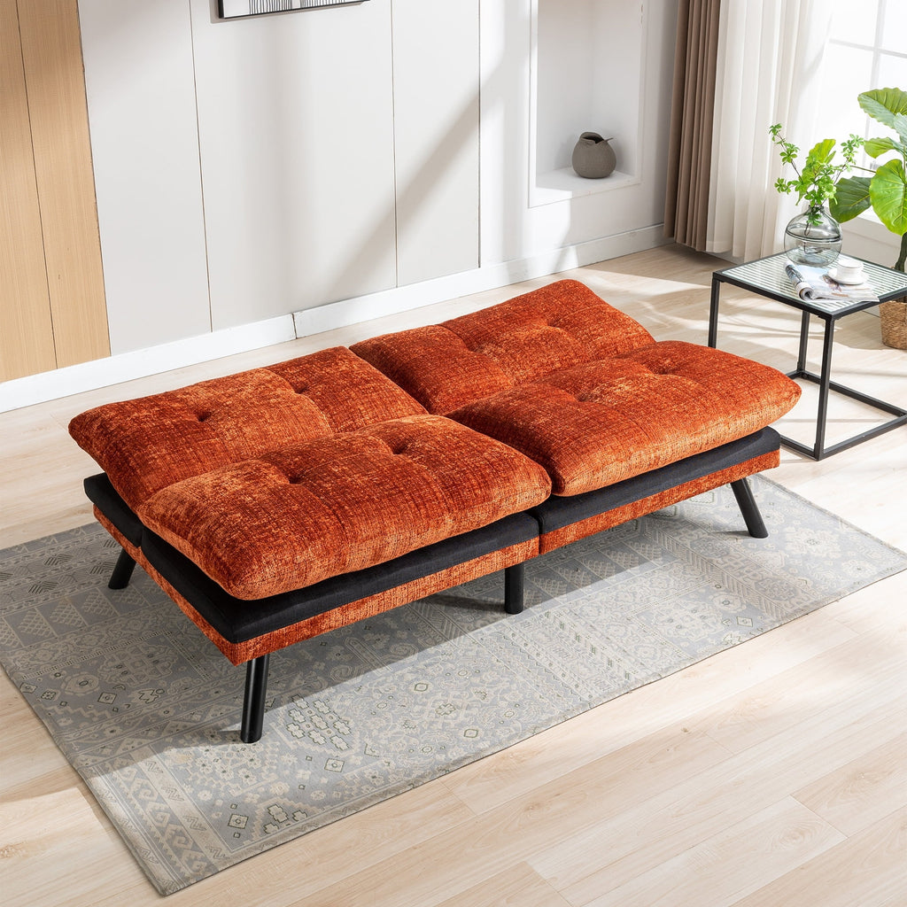 Orange Convertible Sofa Bed N584