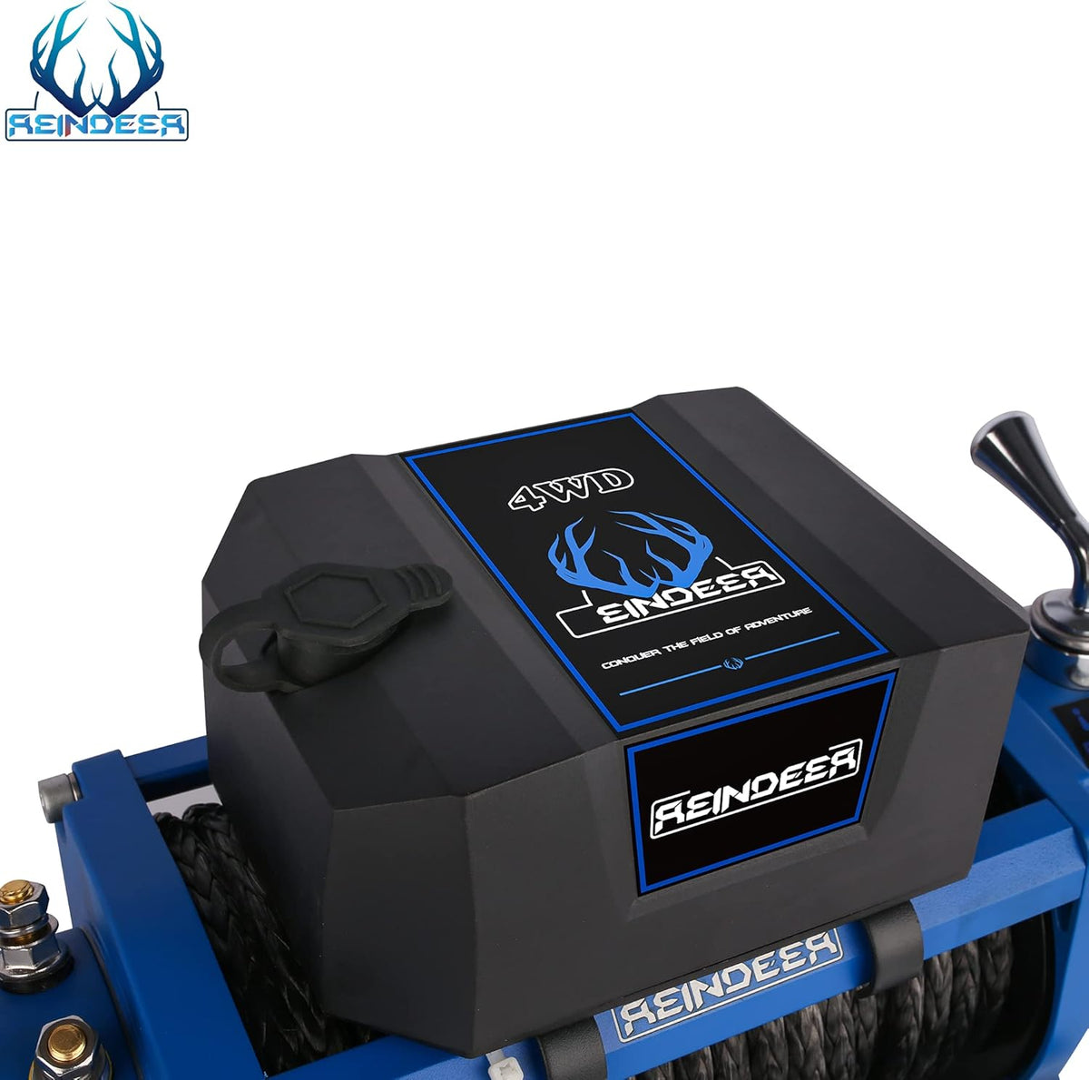 12V 13000 lb Electric Winch Synthetic Rope with Hawse Fairlead Waterproof IP67 A95443