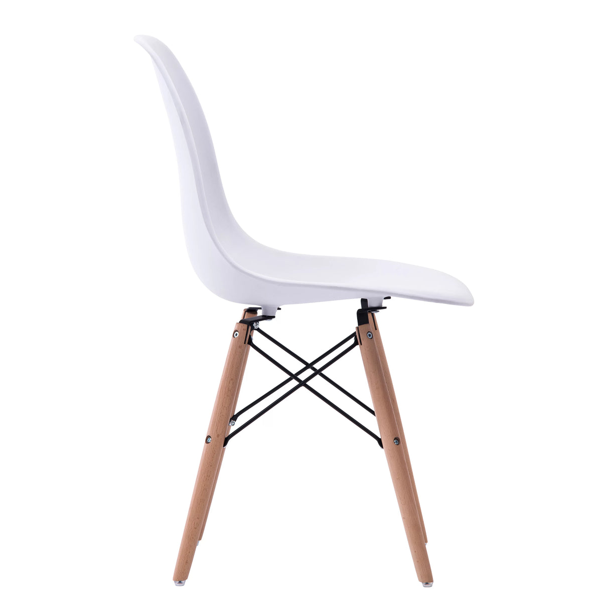 White Dining Chair Set of 2 Beech Wood Legs Q510