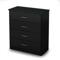 Pure Black 4 Drawer Chest E69017
