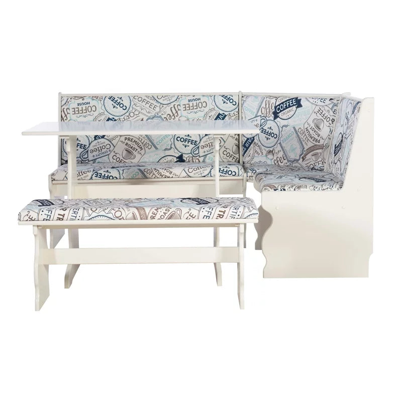 White Wood Corner Dining Set Z1882