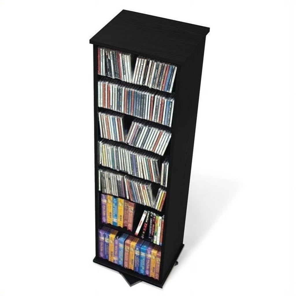 Black 2-Sided CD DVD Media Spinning Storage Tower J707