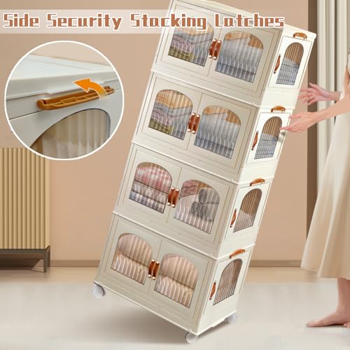 3 Pack 25.2 Gallon Collapsible Plastic Storage Bins with Lids H332