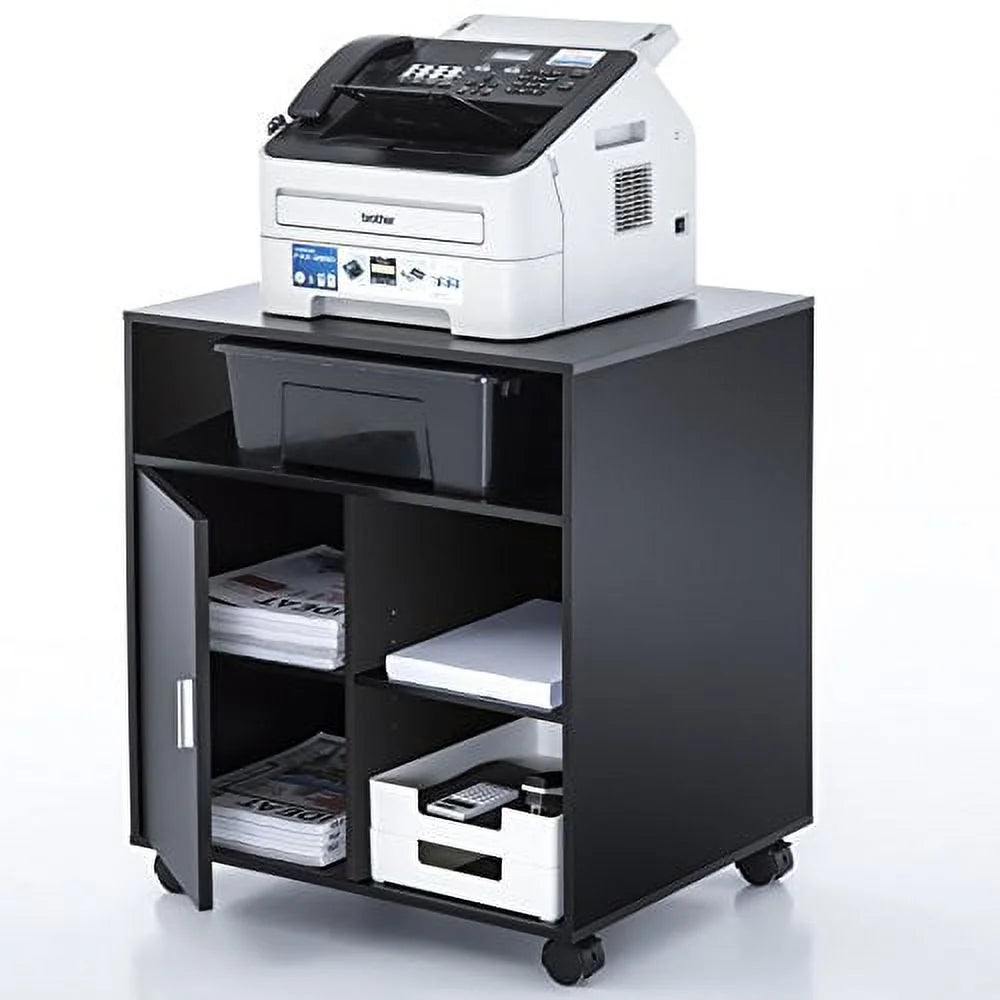 Black Mobile File Cabinet with Storage C13683