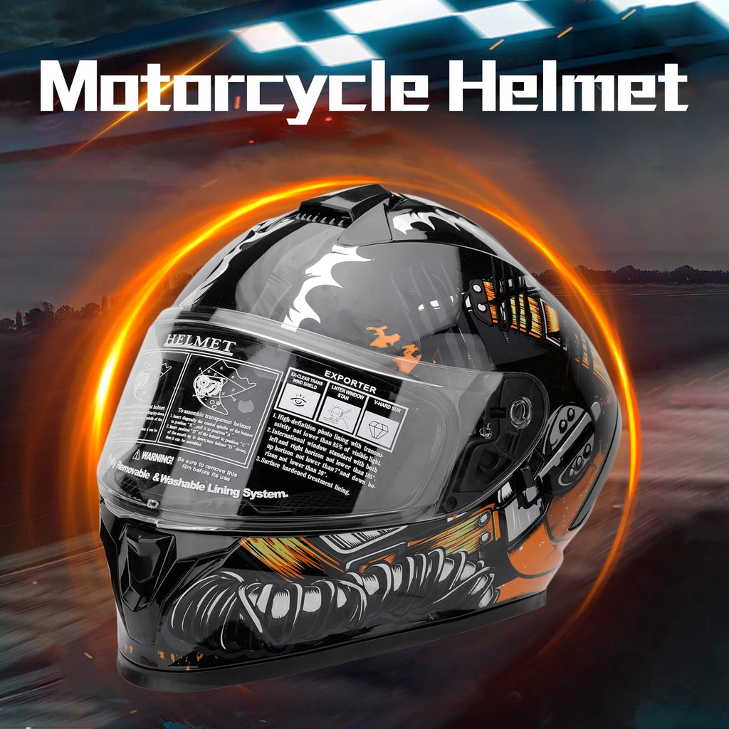 Dual Visor Full Face Flip Motorcycle Helmet D13742