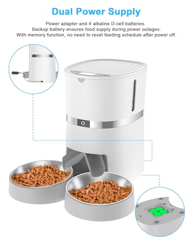 Automatic Cat Feeder with Two-Way Splitter and Double Bowls G505368