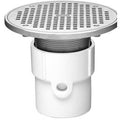 PVC Adjustable Pipe Fit Drain with Cast Nickel Grate W869044