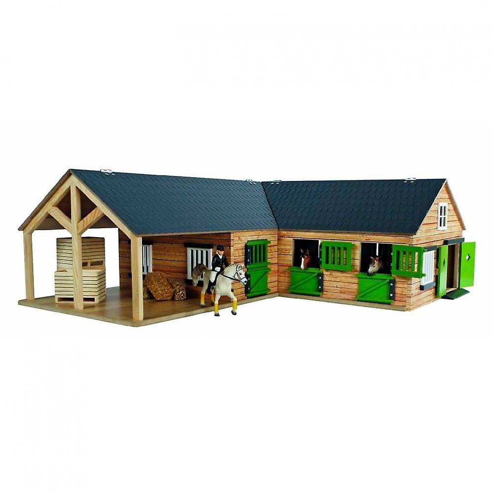 1-24 Scale Horse Stable with 4 Box Storage & Wash Box Q9613