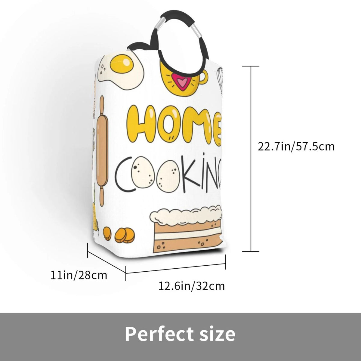 Large Canvas Fabric Collapsible Laundry Hamper H5979
