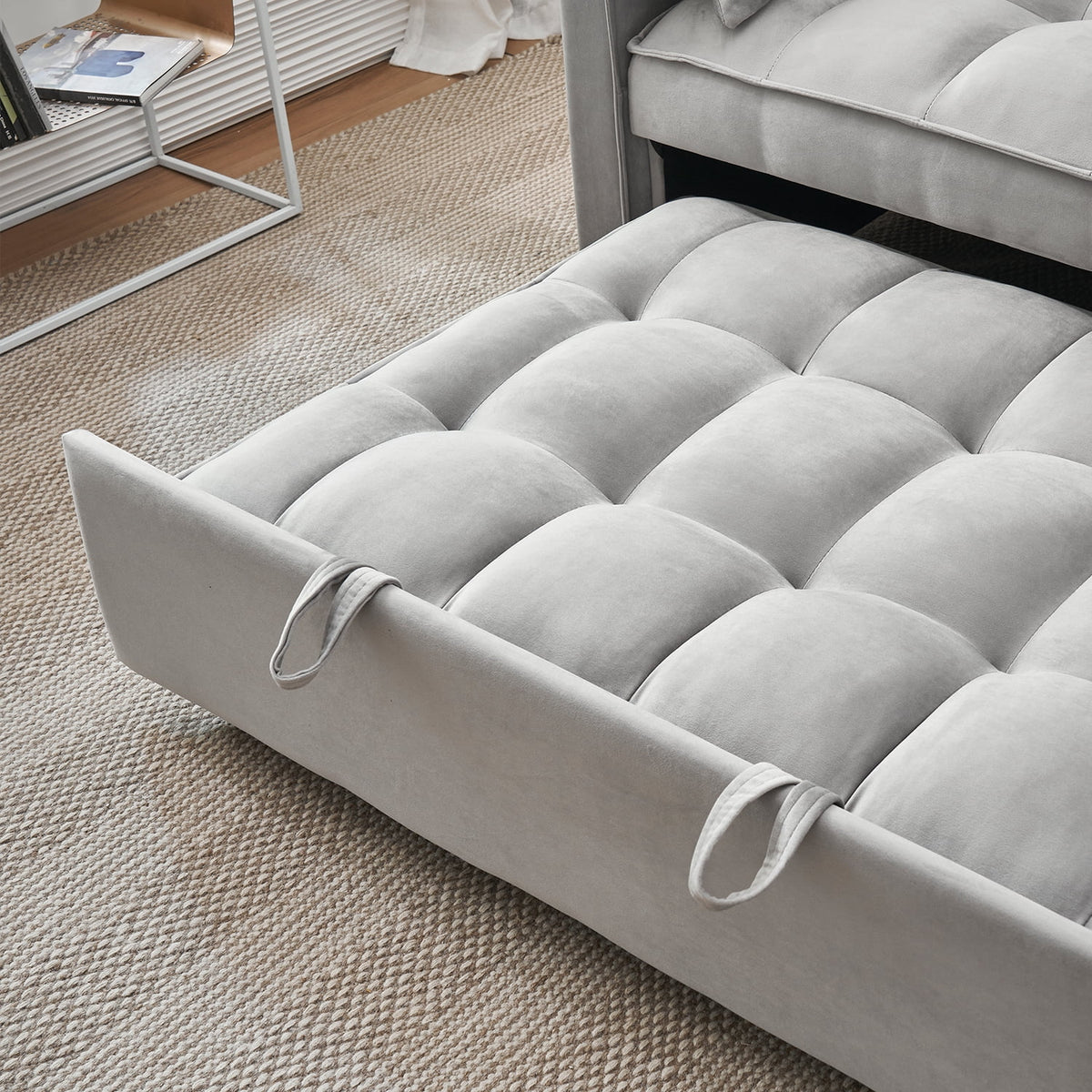 55.5'' Velvet Convertible Sleeper Sofa Bed M971827