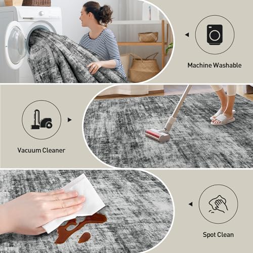 9x12 Washable Abstract Area Rug B460451