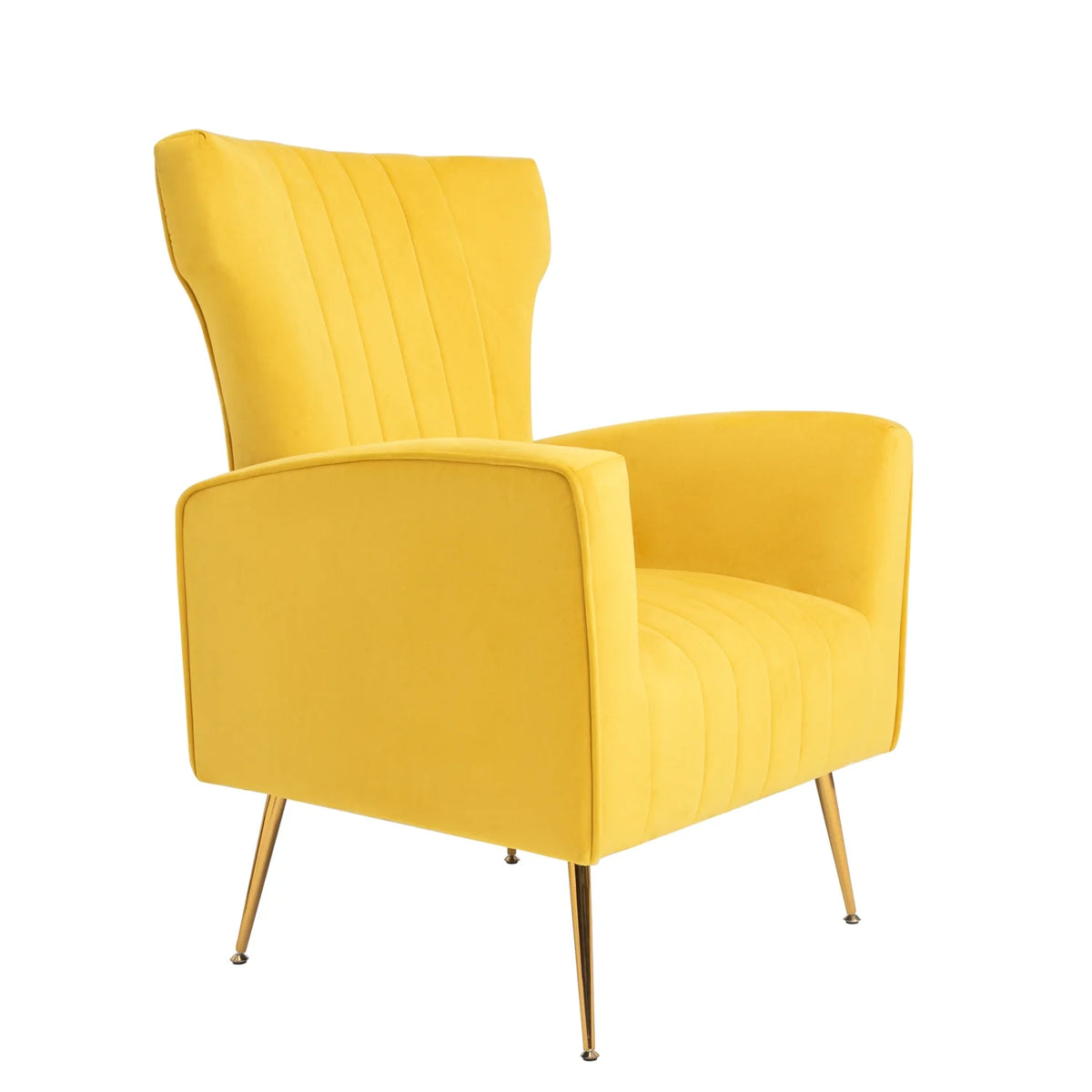 Velvet Wingback Accent Chair with Gold Legs D3295