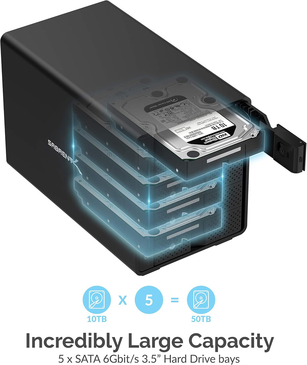 USB 3.0 to SATA Dual Bay External Hard Drive Docking Station for 2.5 or 3.5in HDD, SSD with Hard Drive Duplicator P27253