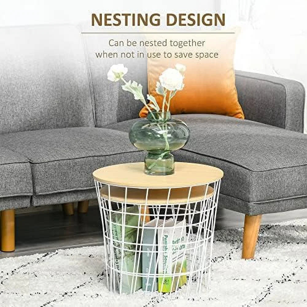 White Nesting End Tables with Removable Top M6752