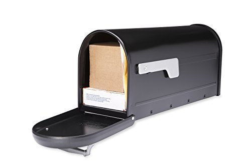 Black Aluminum Mailbox Post and Galvanized Steel Post-Mount Mailbox G597