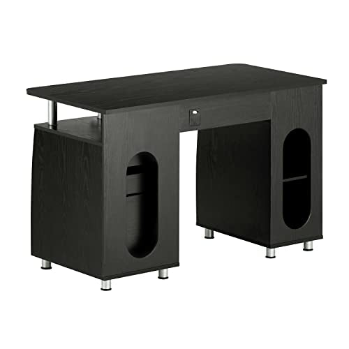 Espresso Writing Desk with Drawers & File Cabinet N32713