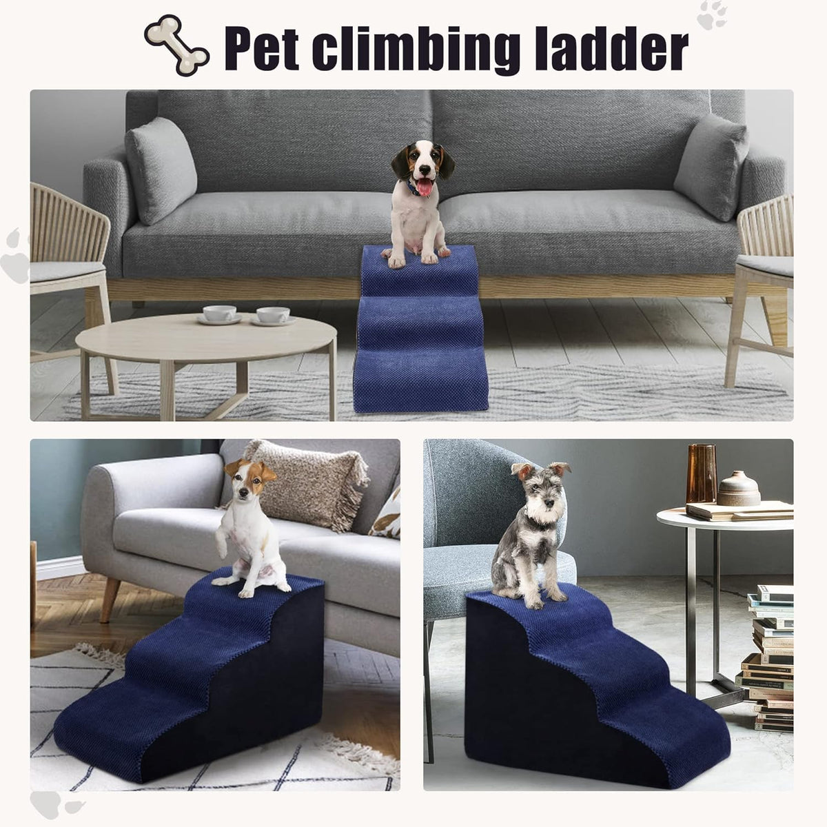 3 Tiers Non-Slip Foam Dog Stairs E34077