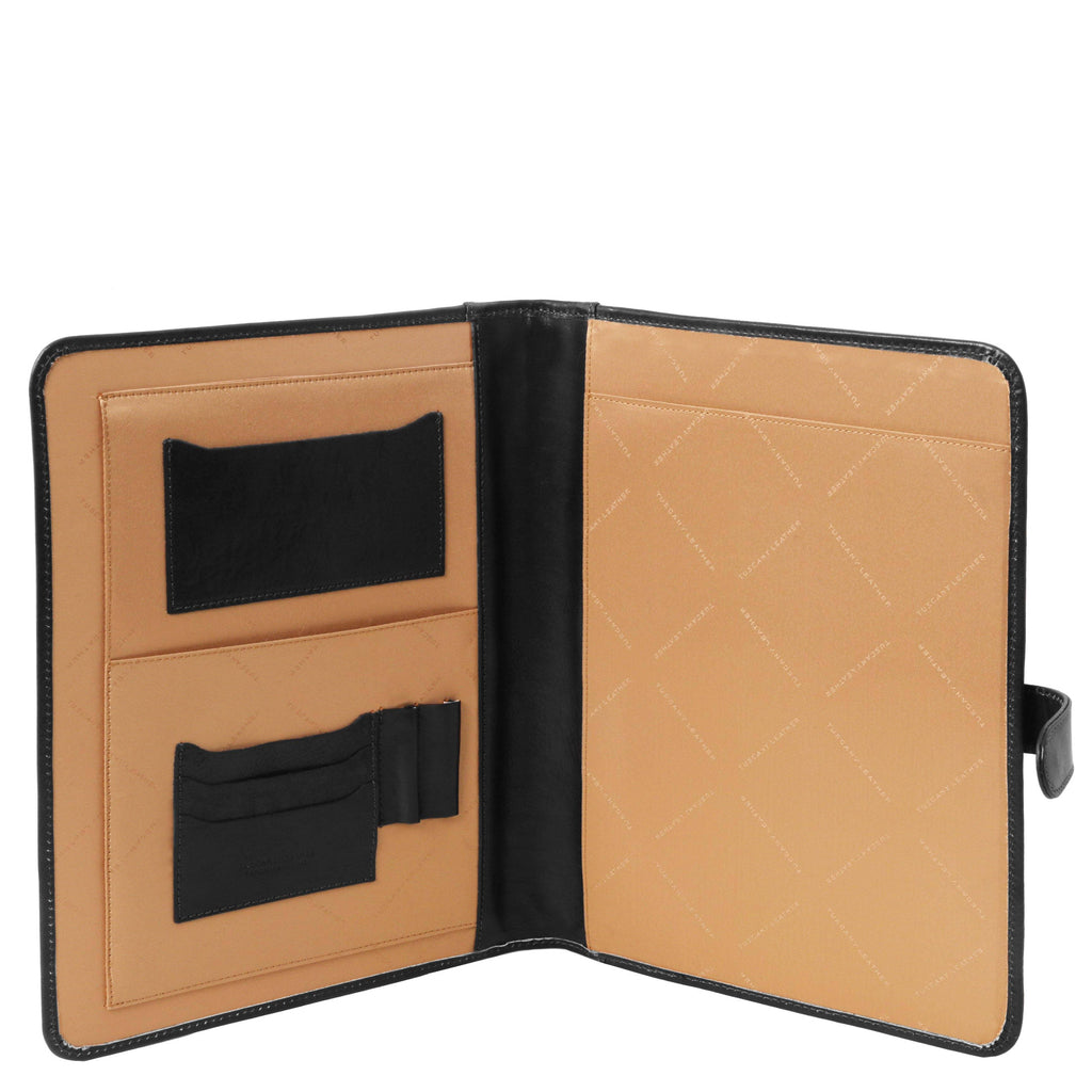 Brown Leather Document Case with Button Closure S5065