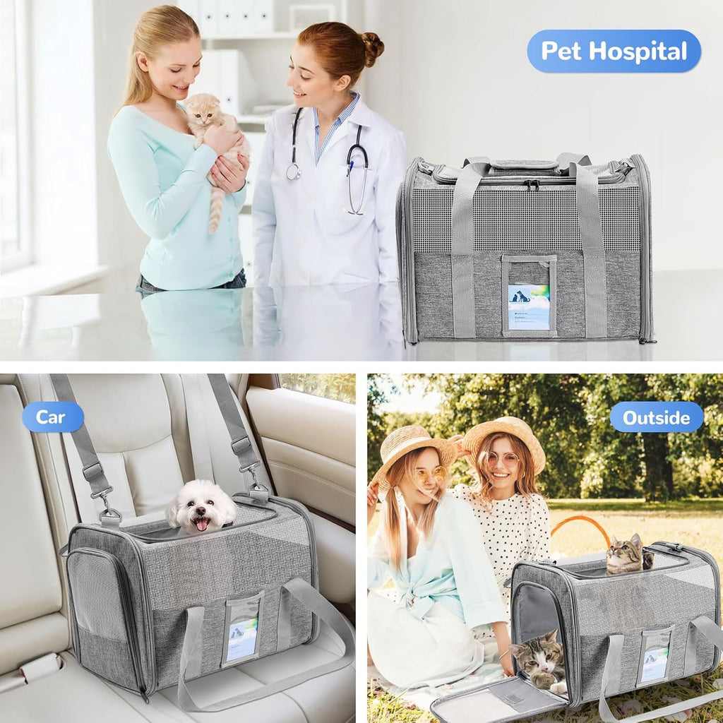 Gray Soft Sided Cat Carrier Y6906