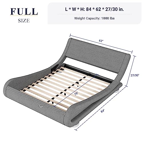 Queen Size Black Upholstered Platform Bed Frame Y8862