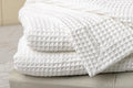 100% Cotton King White Waffle Blanket V6719