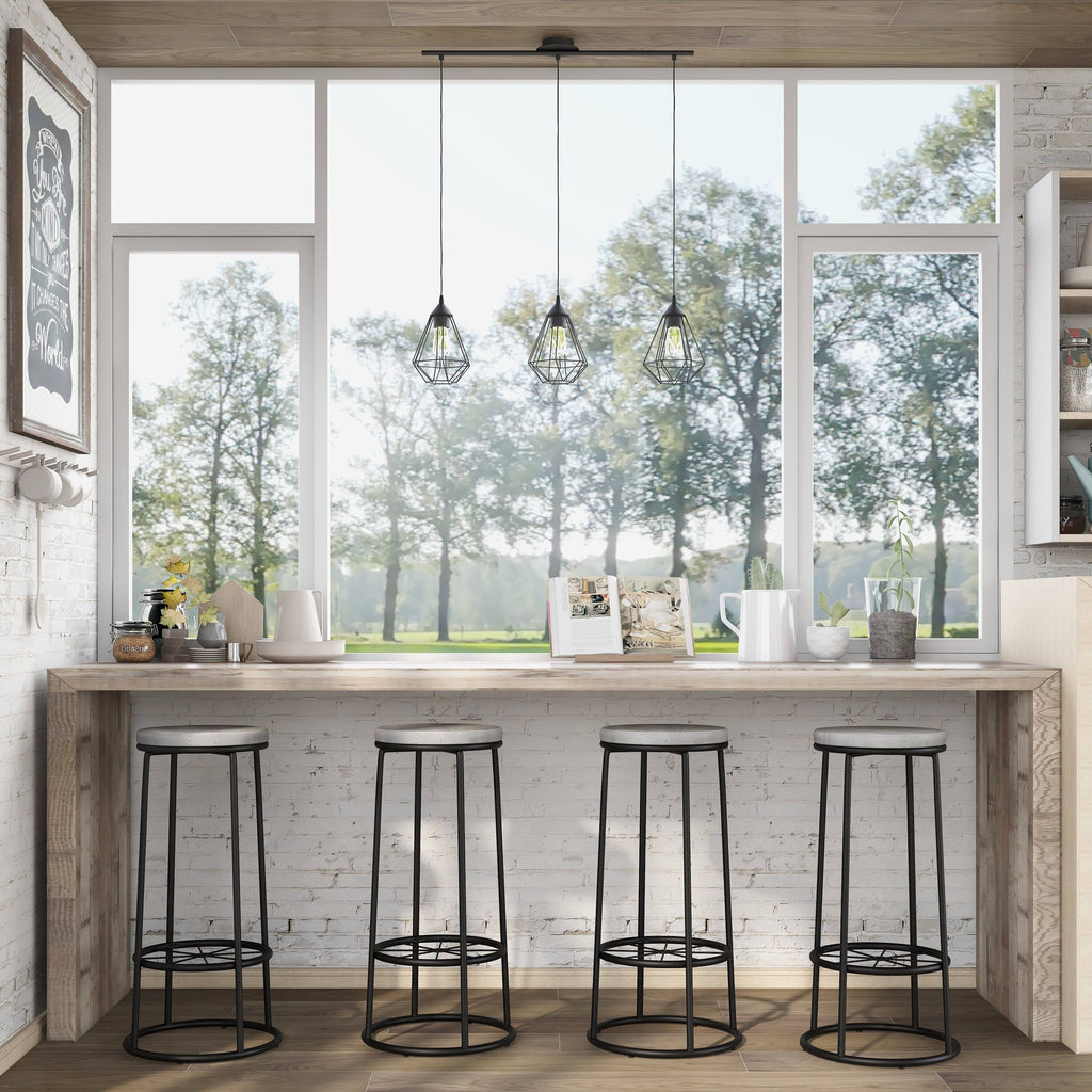 Rustic Metal Barstools Set of 2 K917701