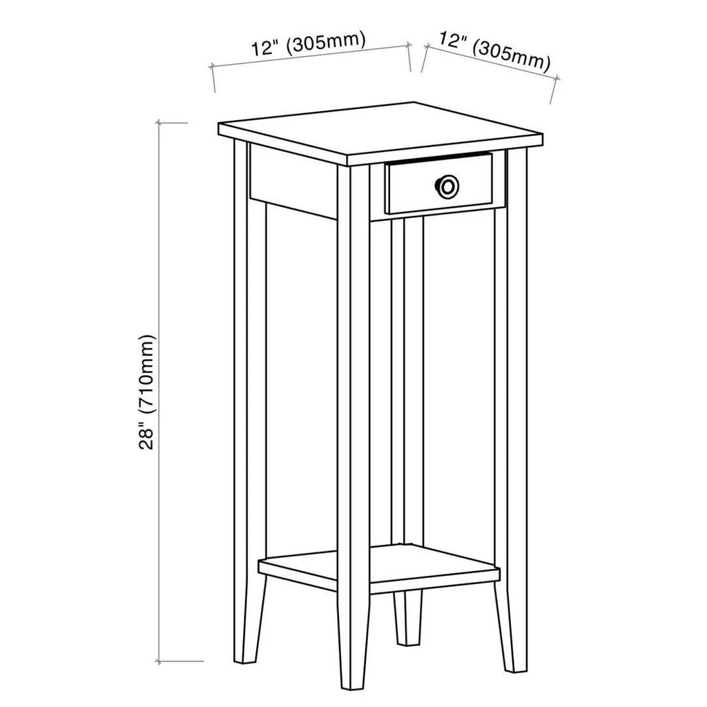2-Tier Acacia Wood Plant Table with Drawer F7107