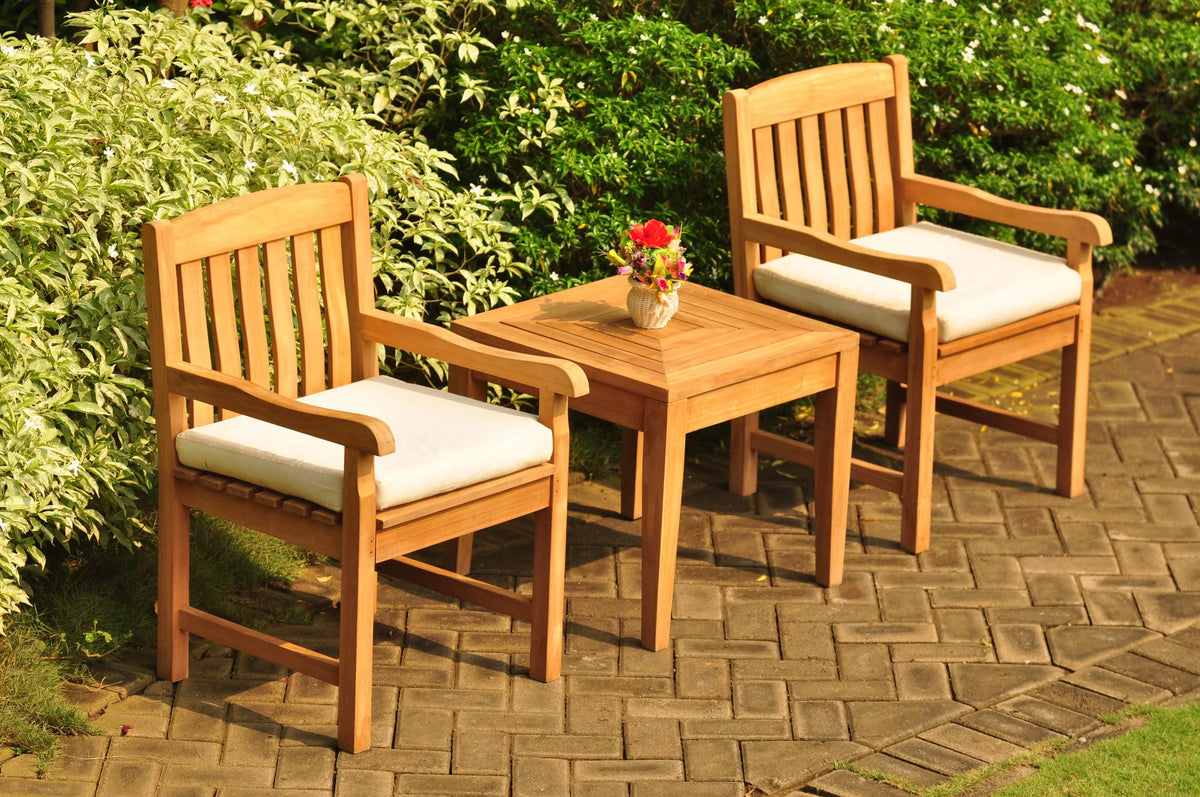 3 Pc Grade-A Teak Dining Set with 2 Arm Chairs O2947